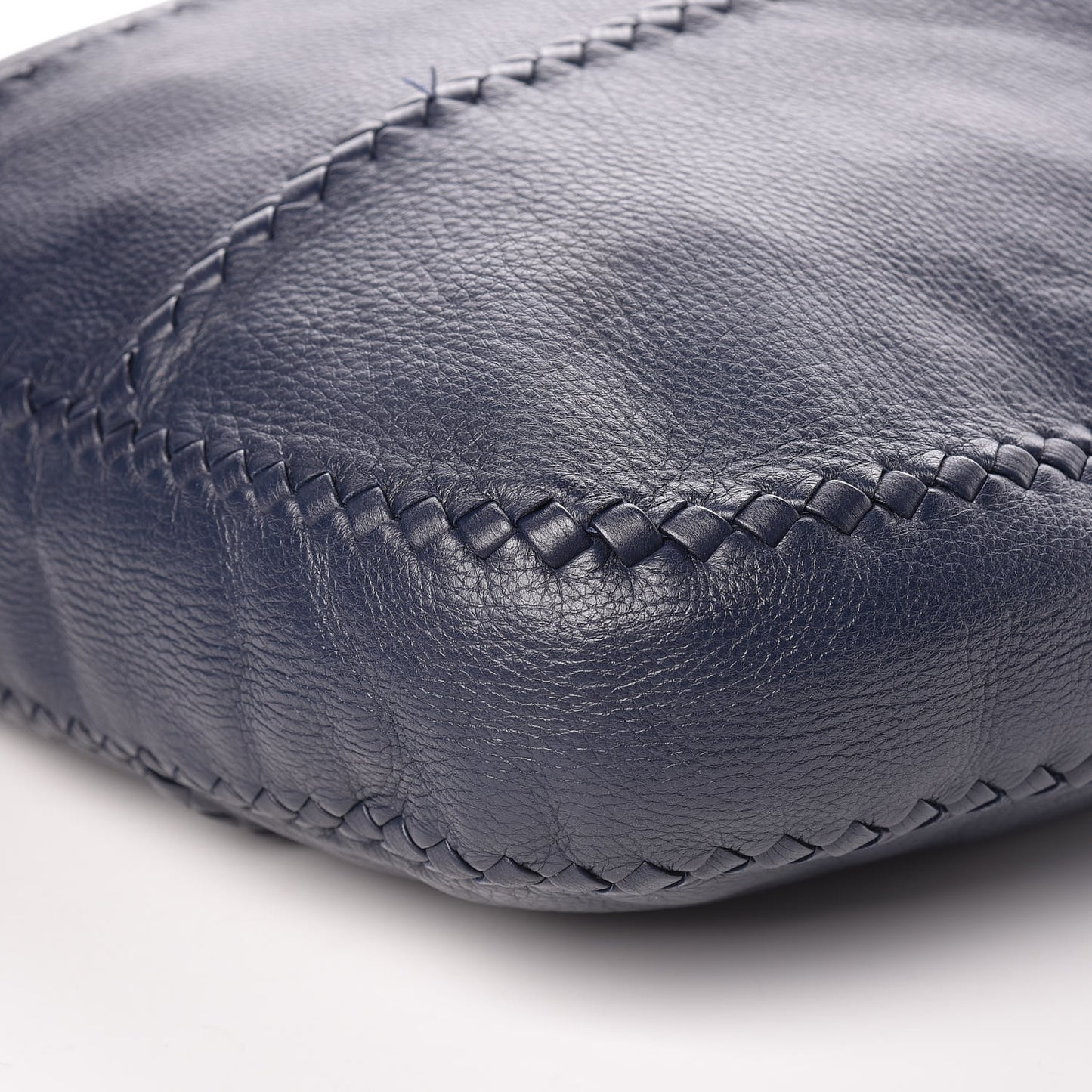 Washed Cervo Deerskin Large Hobo China Blue