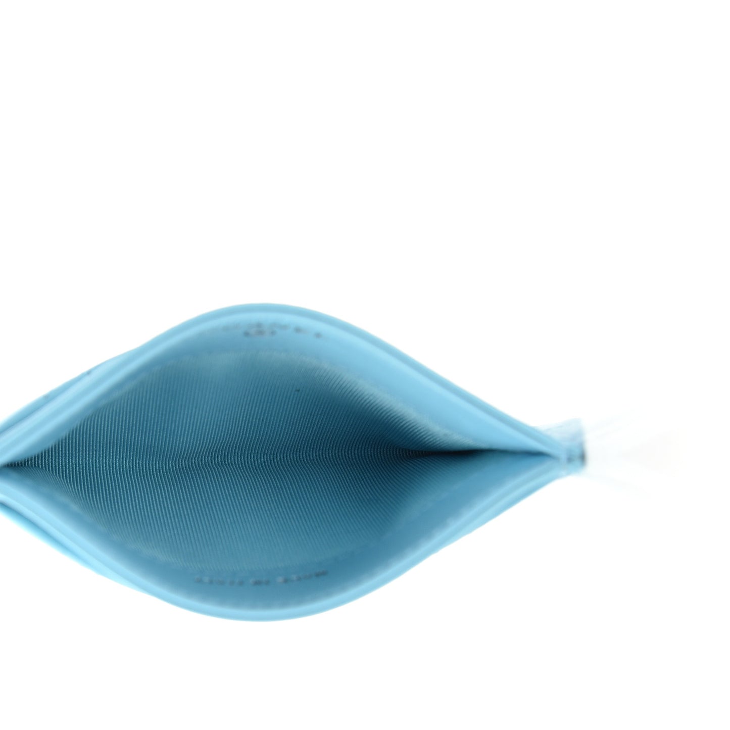 Lambskin Quilted Card Holder Neon Blue