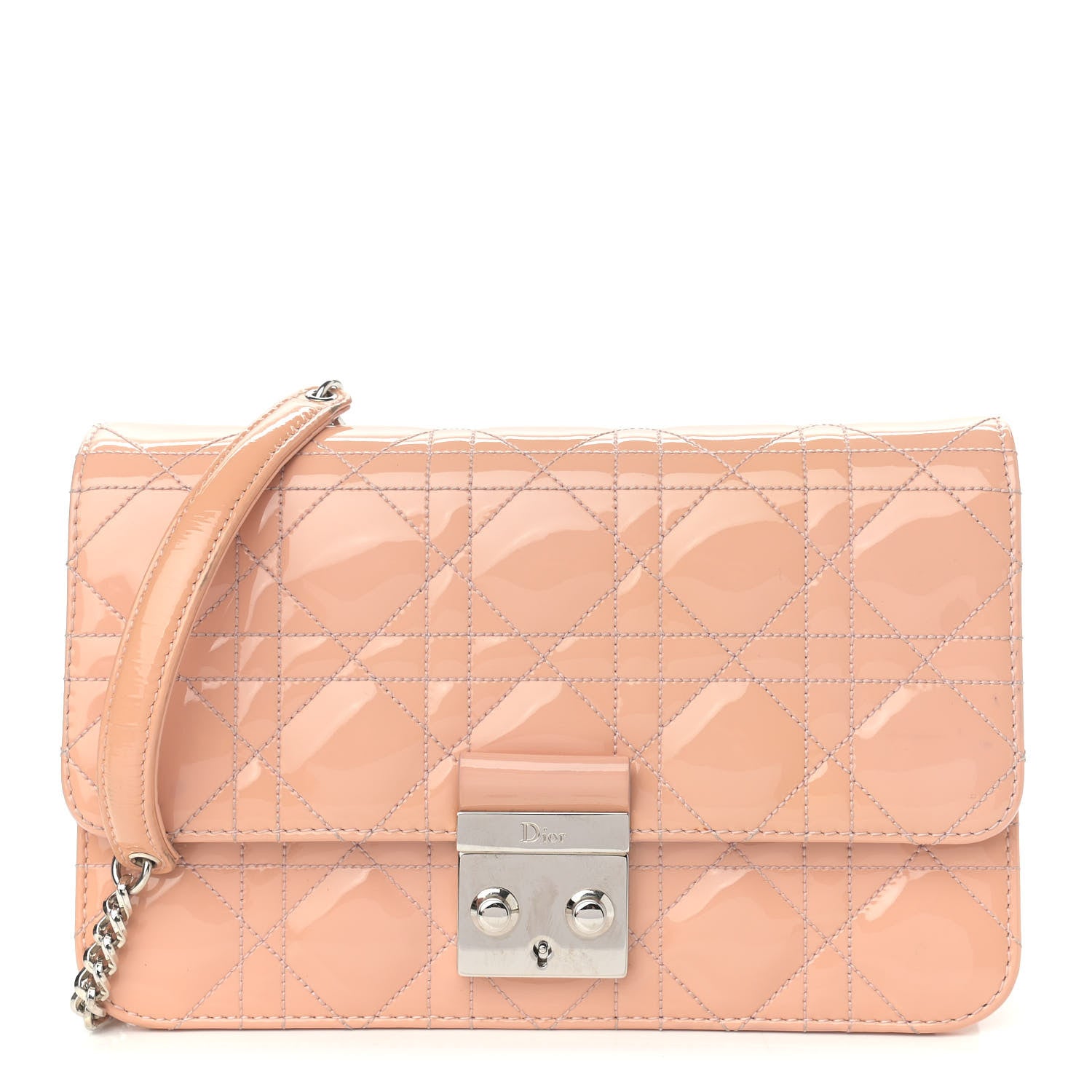 Christian Dior Patent Cannage Miss Dior Promenade Pouch Pink 1 of 10