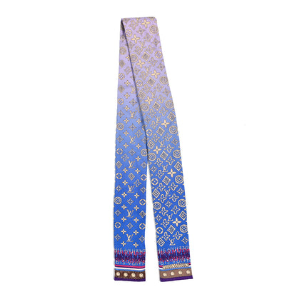 Louis Vuitton Silk Monogram Map Bandeau Blue Lagon 2 of 3