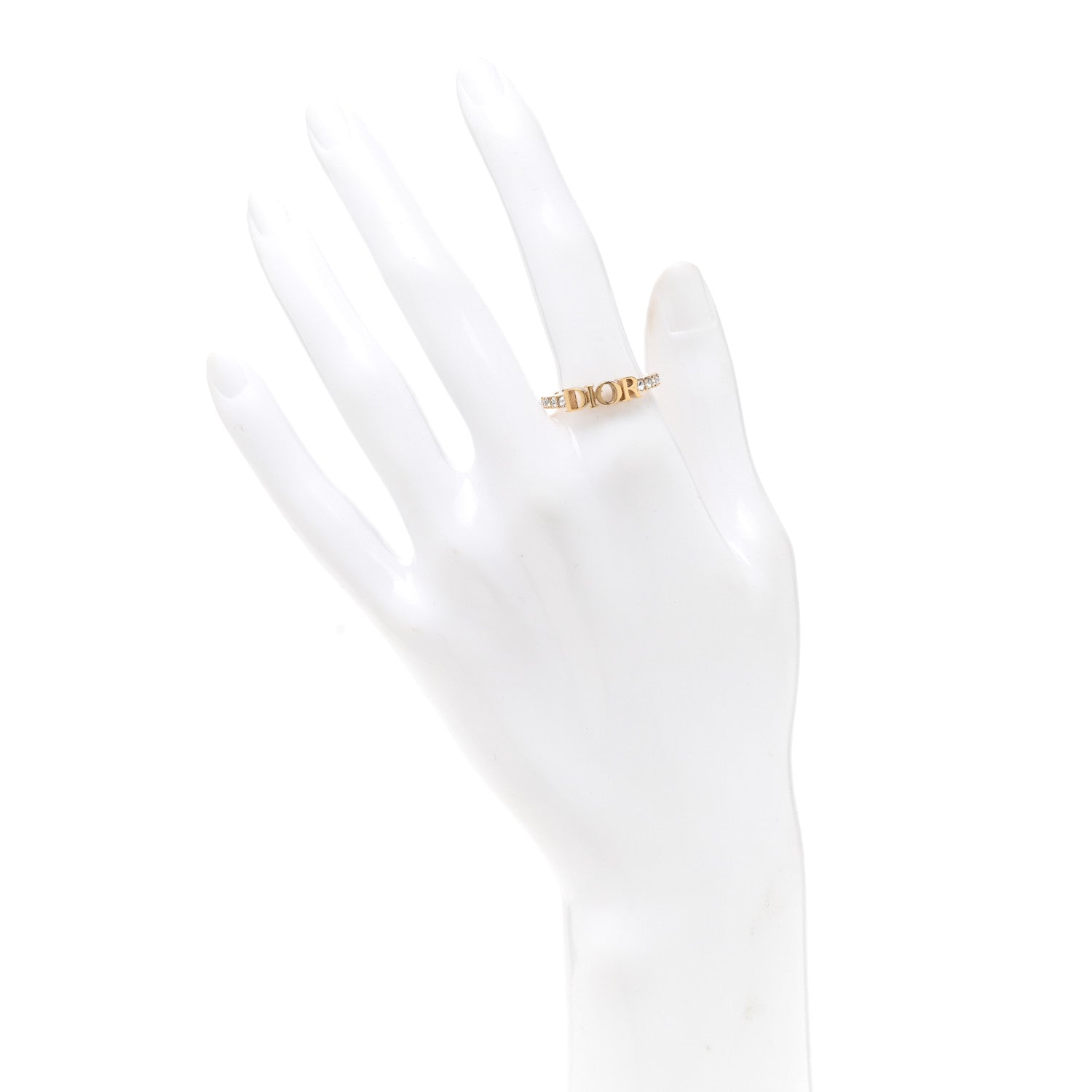 Christian Dior Metal Crystal Dio(R)evolution Ring XL 56/7.5 Gold 2 of 5
