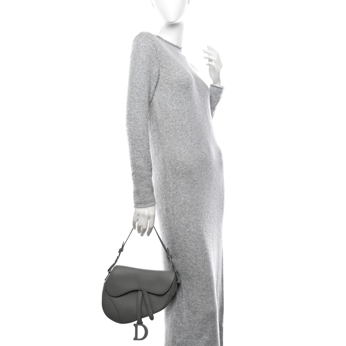 Ultra Matte Calfskin Saddle Bag Grey