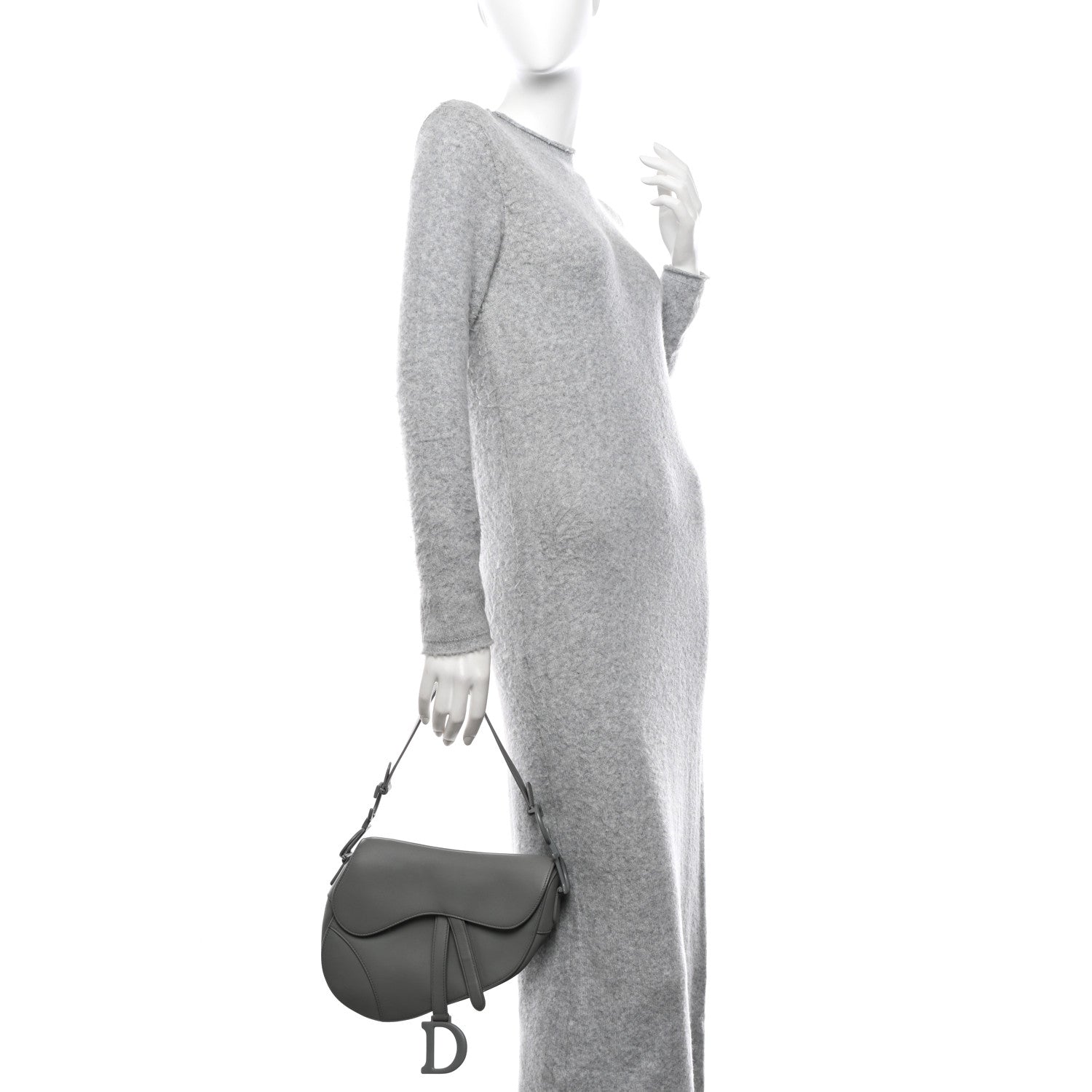 Christian Dior Ultra Matte Calfskin Saddle Bag Grey 2 of 11