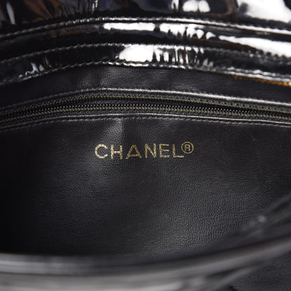 Chanel Lambskin Patent Quilted Shoulder Bag Black 6 of 10