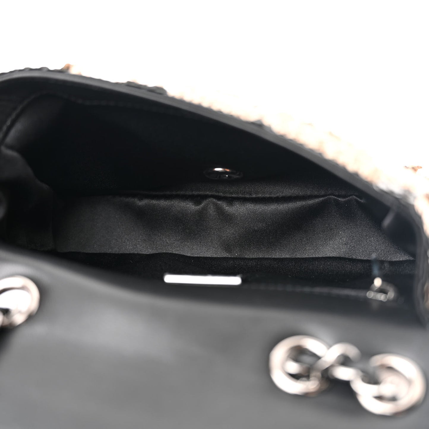 Sequin Classic Mini Flap Black Gold