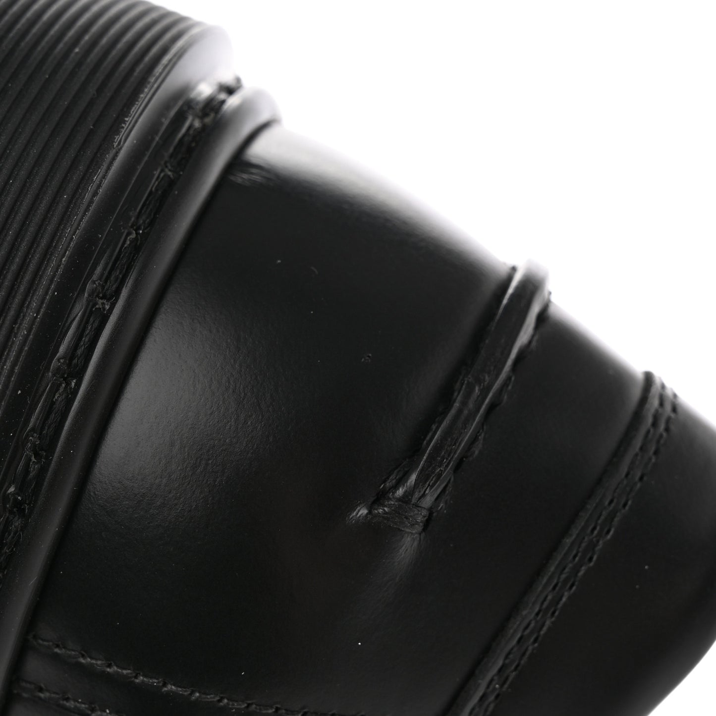 Glazed Calfskin Womens Hitch Loafers 35 Black