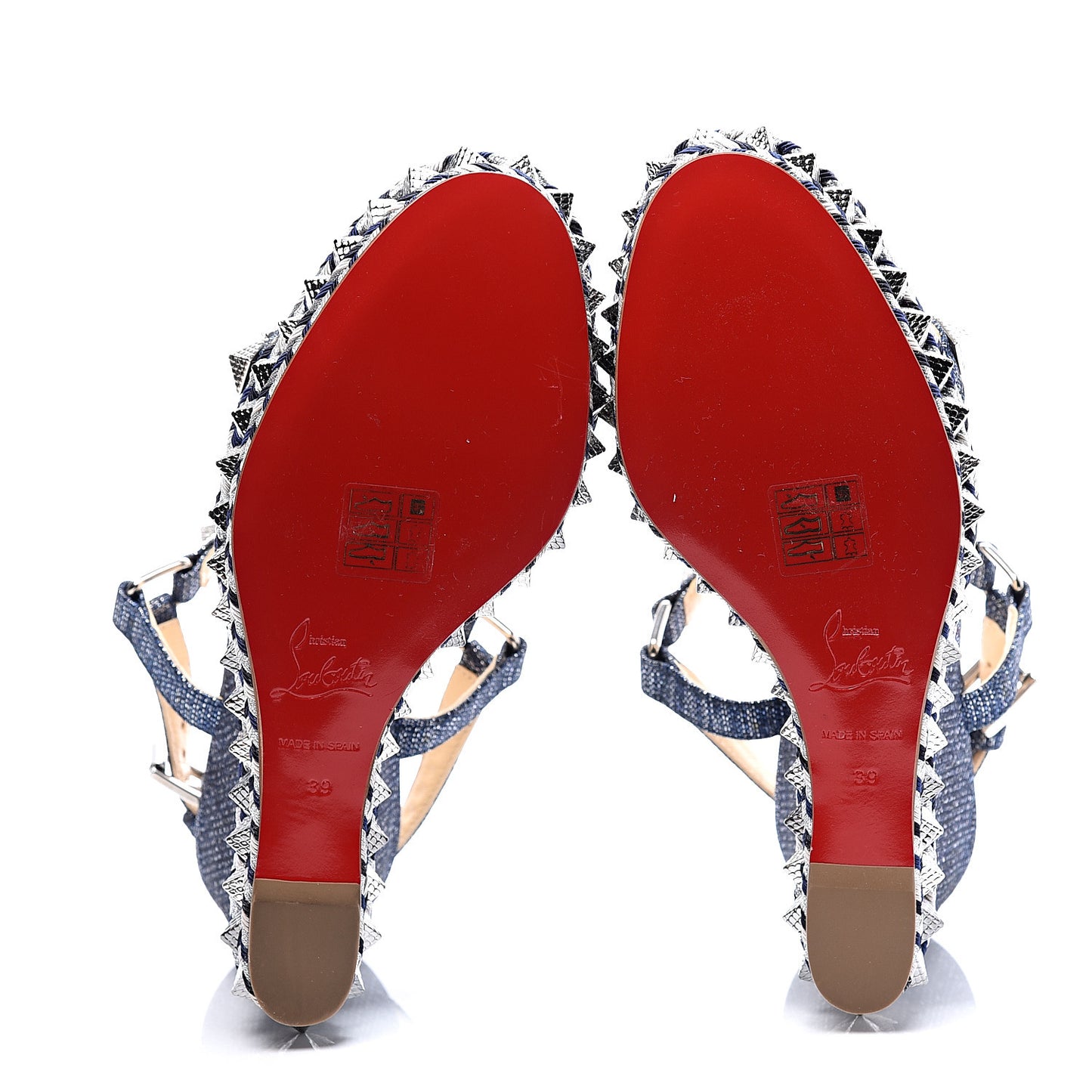 Lame Lux Pyraclou 110 Wedge Sandals 39 Denim
