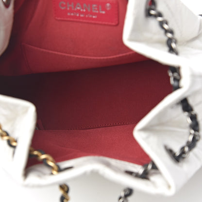 Chanel Aged Calfskin Quilted Small Gabrielle Backpack Black White 5 of 10