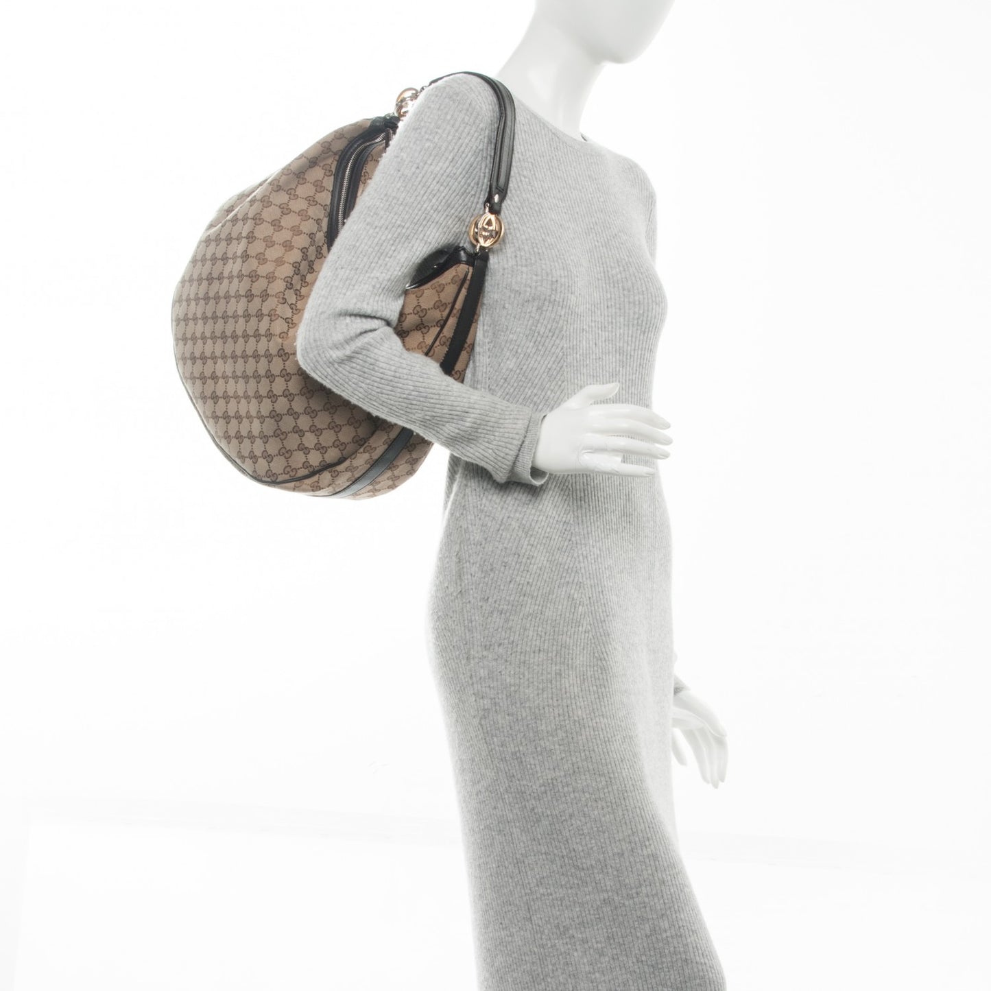 Monogram GG Twins Large Hobo Dark Brown