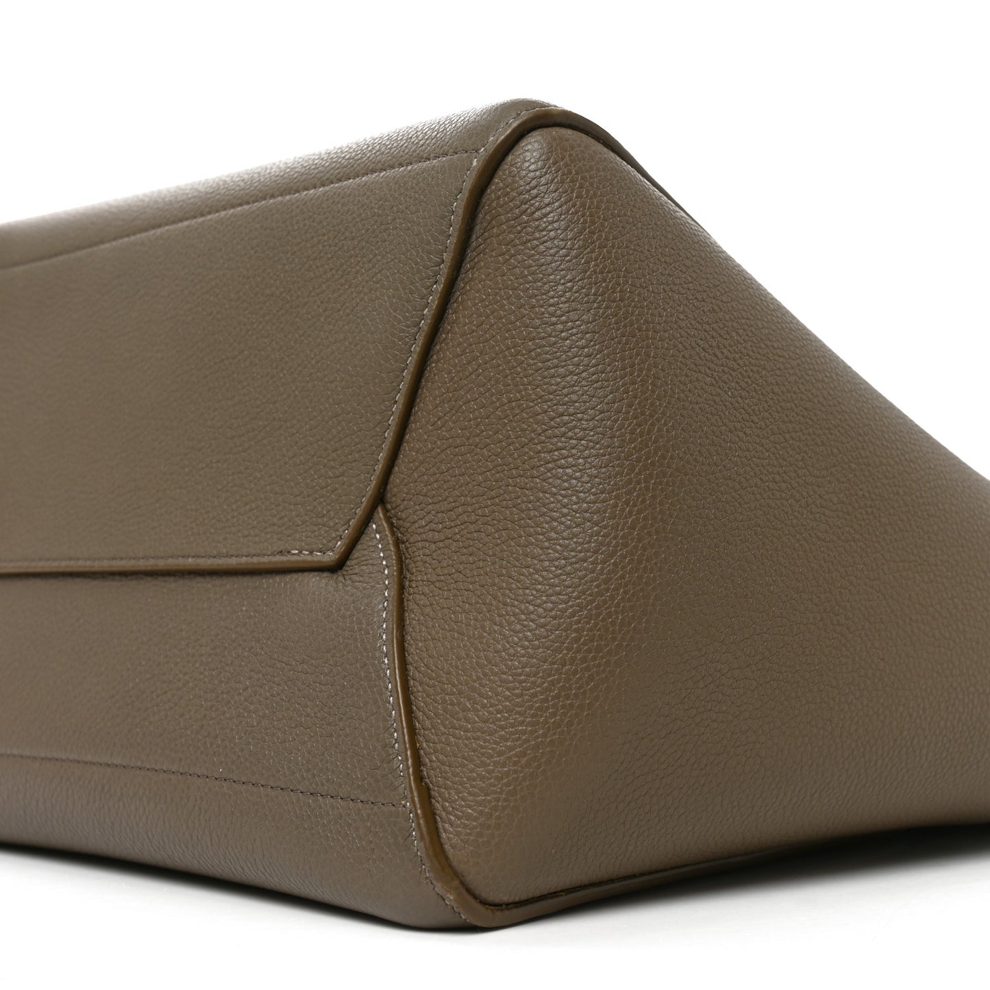 Soft Grained Calfskin Sangle Bucket Bag Taupe