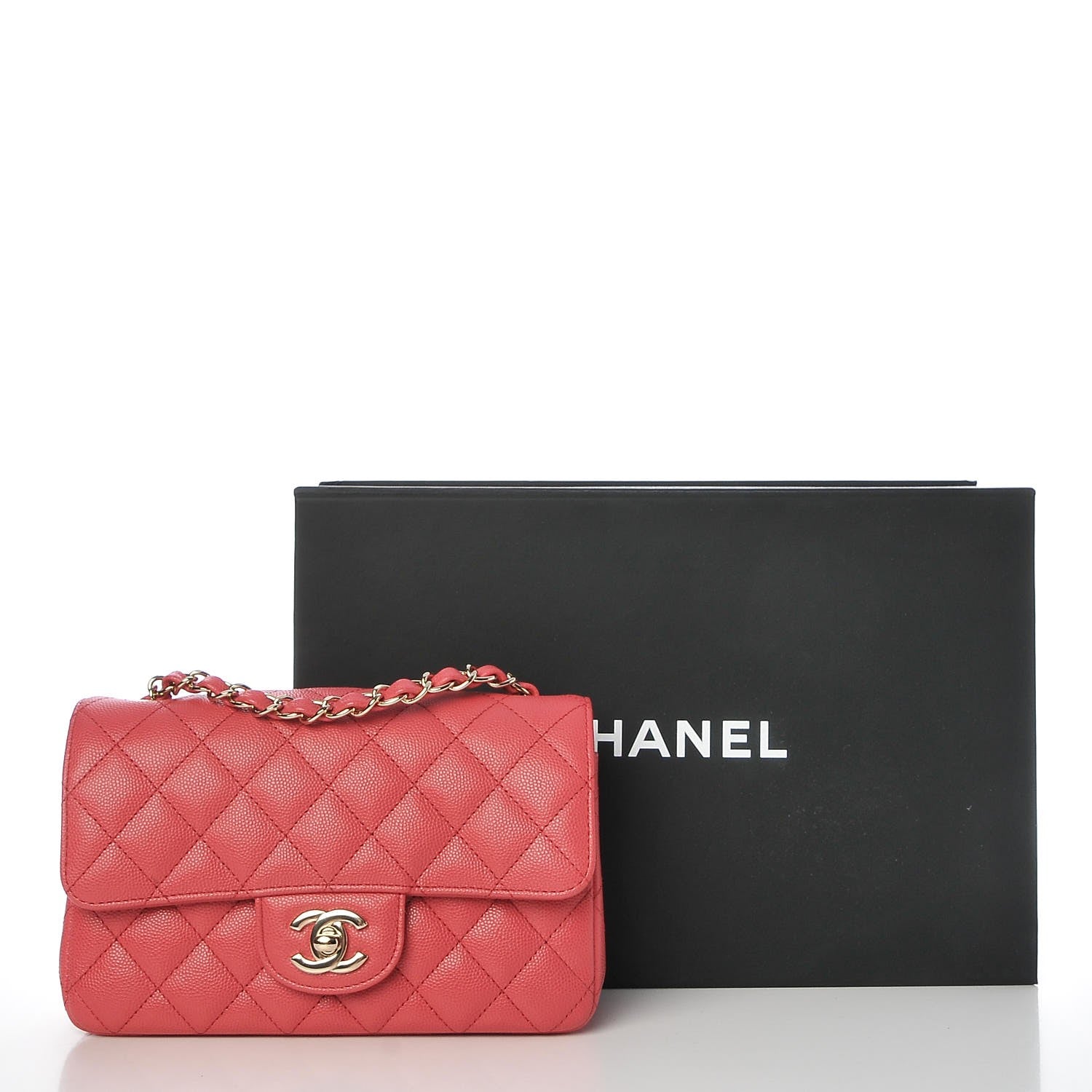 Chanel Caviar Quilted Mini Rectangular Flap Dark Pink 8 of 8