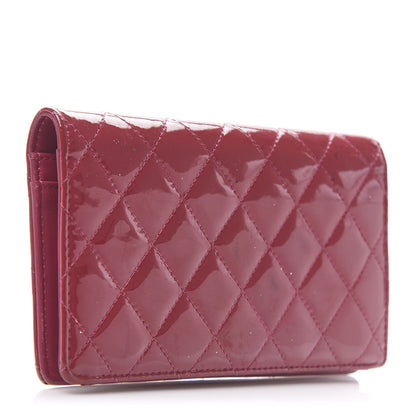 Chanel Patent Calfskin Quilted Large Brilliant Flap Wallet Fuchsia 3 of 11