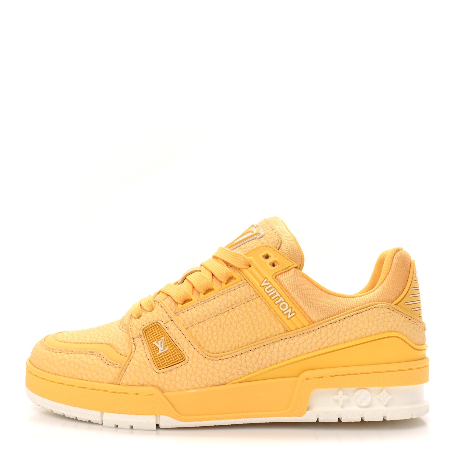 Louis Vuitton Grained Calfskin Womens LV Trainer Sneakers 39 Yellow 1 of 11