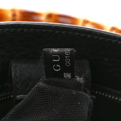 Gucci Calfskin Small Bamboo Shopper Tote Black 7 of 13