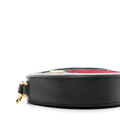 Gucci Velvet GG Monogram Textured Calfskin Round Shoulder Bag Red Cipria Black 10 of 11