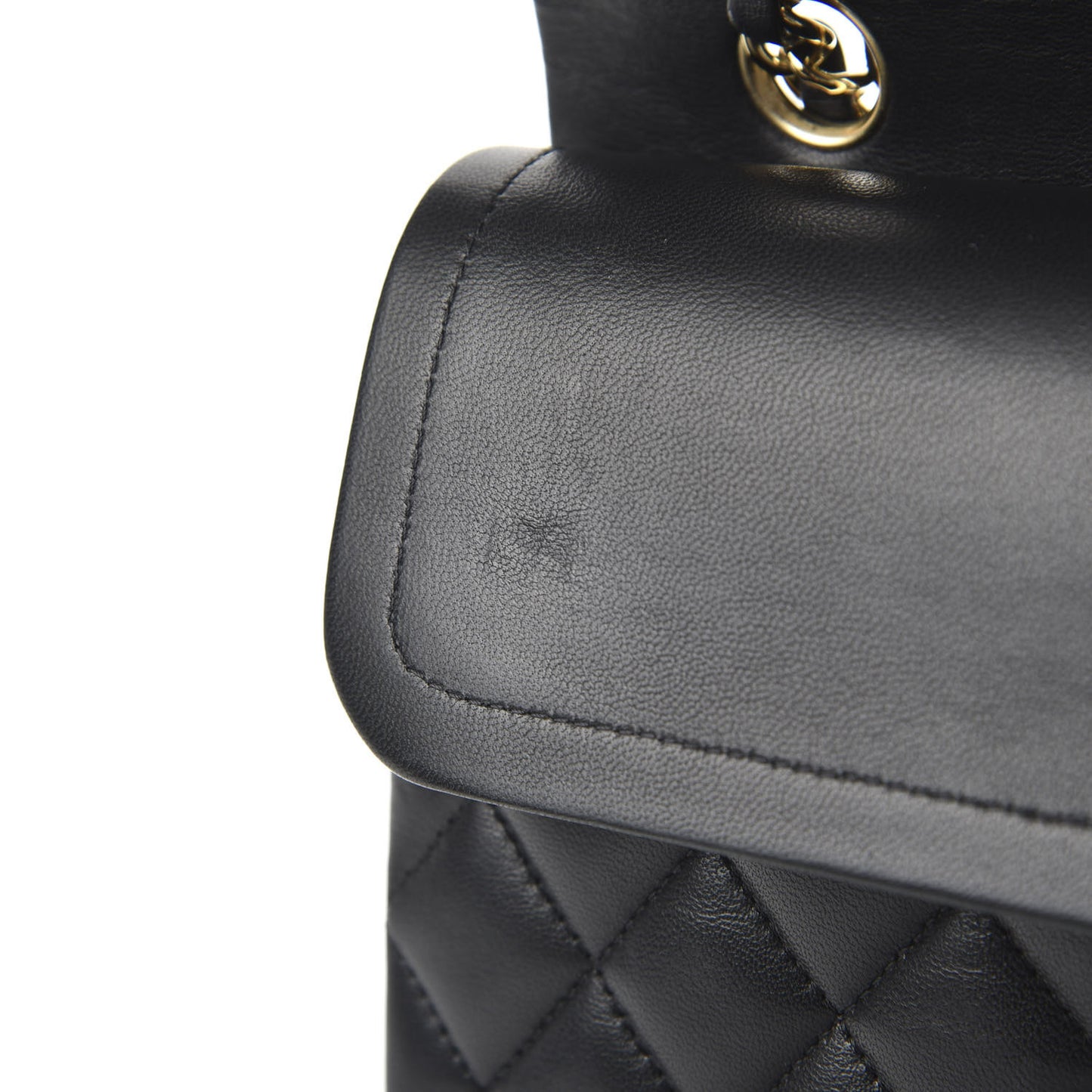 Lambskin Quilted Medium Double Flap Black