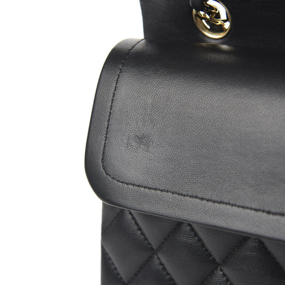 Chanel Lambskin Quilted Medium Double Flap Black 13 of 14