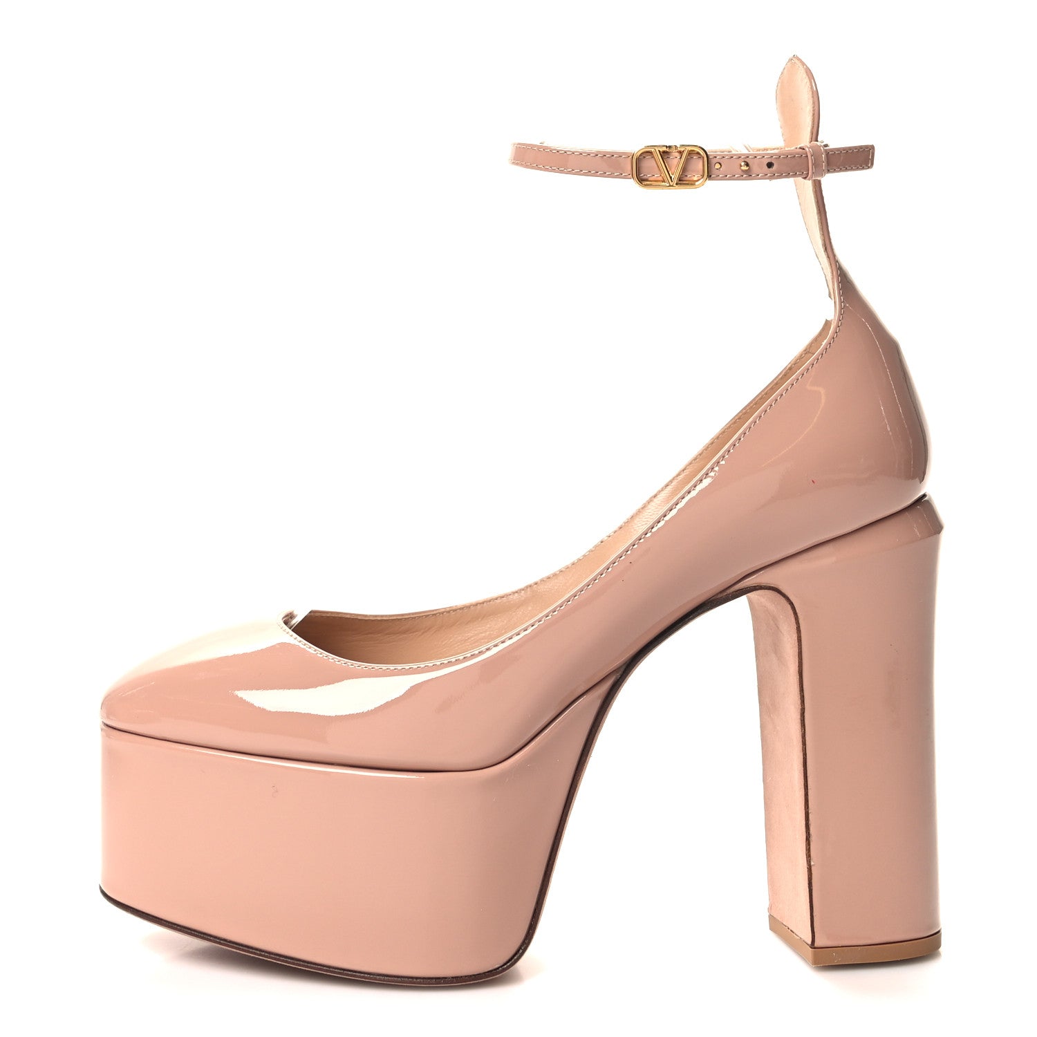 Valentino Garavani Patent Tan-Go 50/120mm Platform Pumps 36.5 Rose Cannelle 1 of 9
