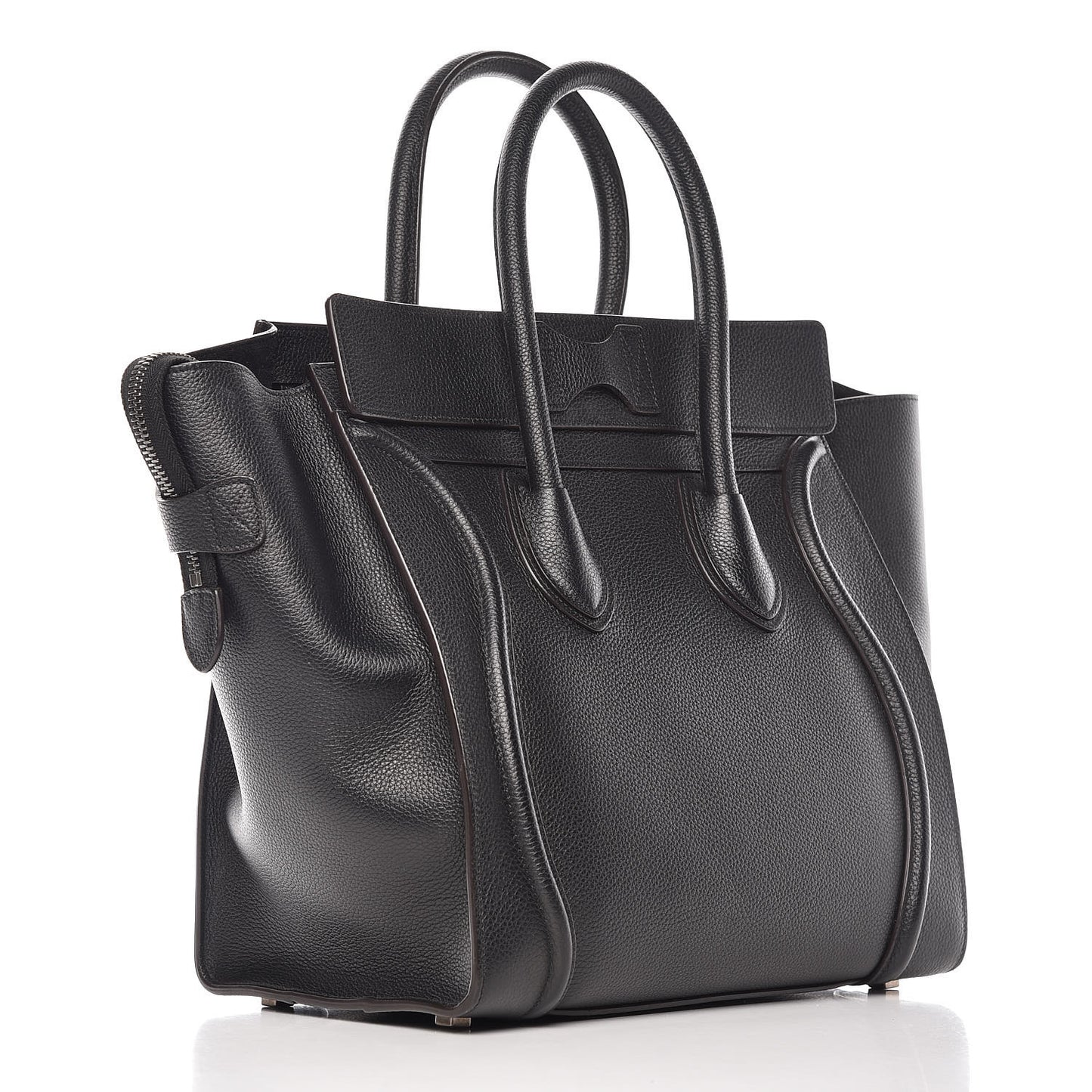 Drummed Calfskin Mini Luggage Black