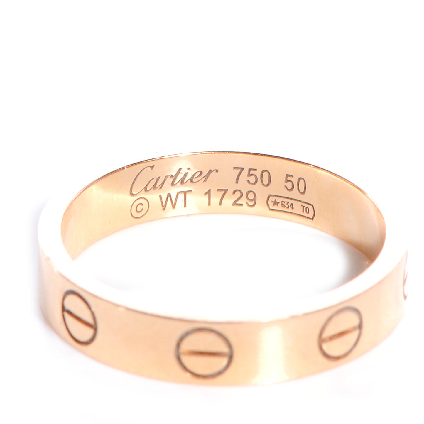 18K Pink Gold 3.5mm LOVE Wedding Band Ring 50 5.25