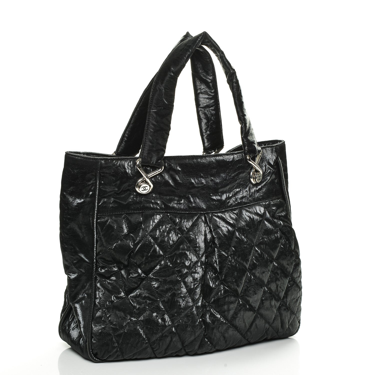 Chanel Crinkled Coated Canvas Le Marais Large Tote Black 3 of 7