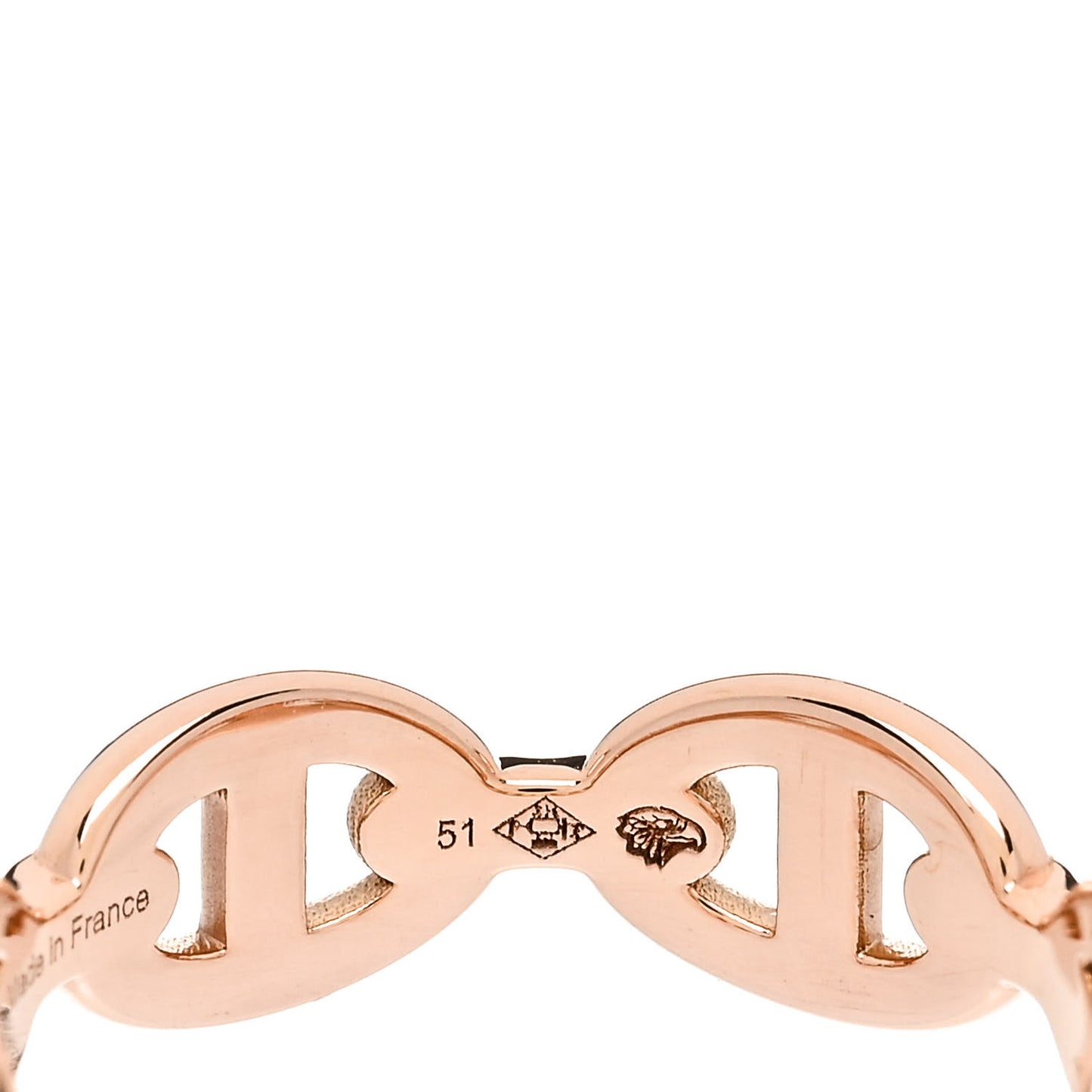 18K Rose Gold PM Chaine D'Ancre Enchainee Ring 51 5.75