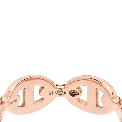 Hermes 18K Rose Gold PM Chaine D'Ancre Enchainee Ring 51 5.75 6 of 9