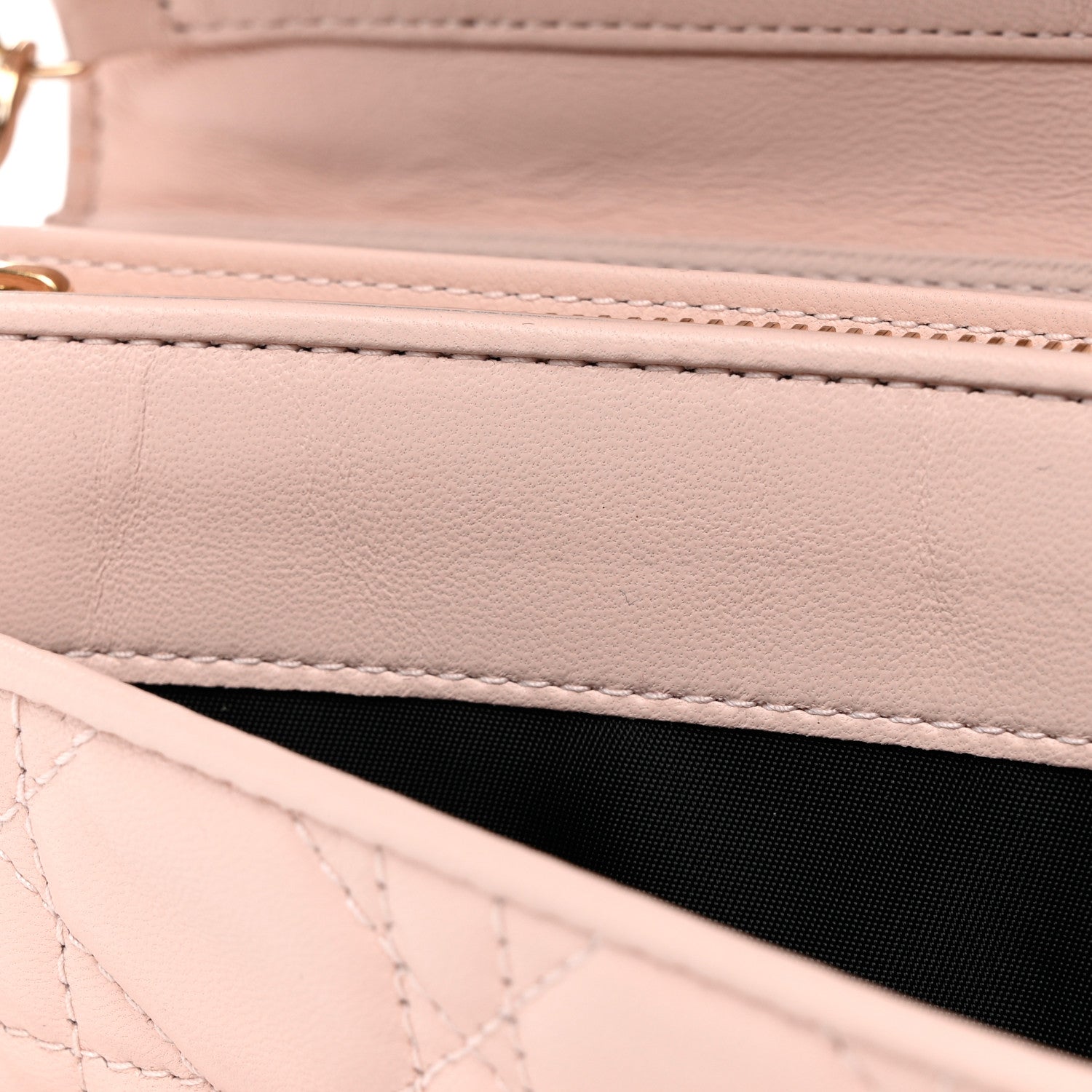 Christian Dior Lambskin Cannage Lady Dior Rendezvous Wallet On Chain Light Pink 13 of 14