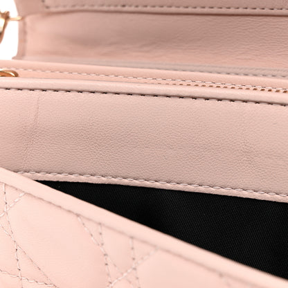 Christian Dior Lambskin Cannage Lady Dior Rendezvous Wallet On Chain Light Pink 13 of 14