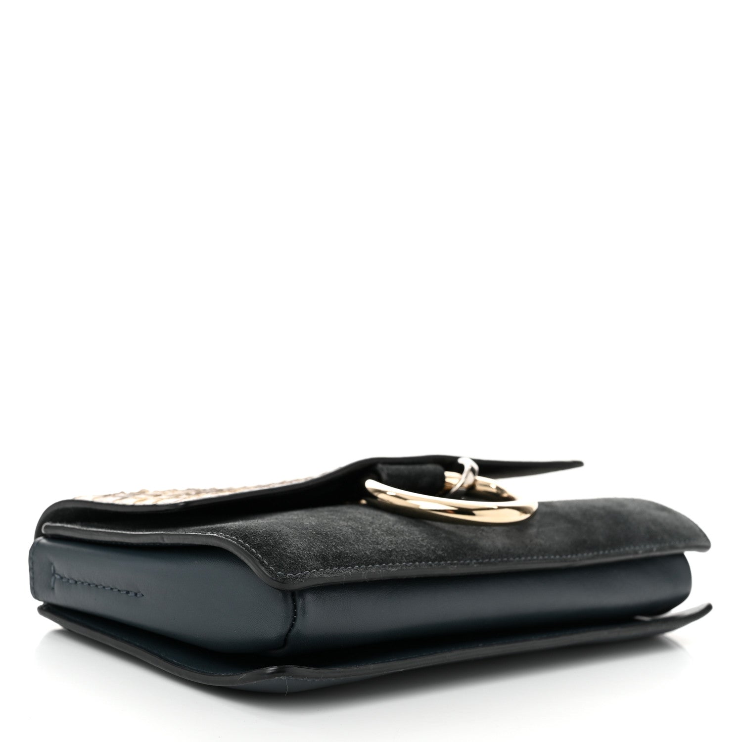 Chloe Python Calfskin Small Faye Shoulder Bag Blue 4 of 10