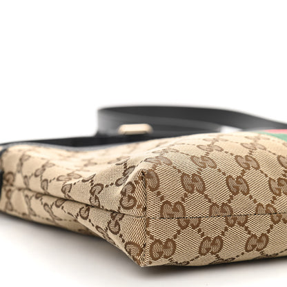 Gucci GG Monogram Web Flat Messenger Bag Black 10 of 11