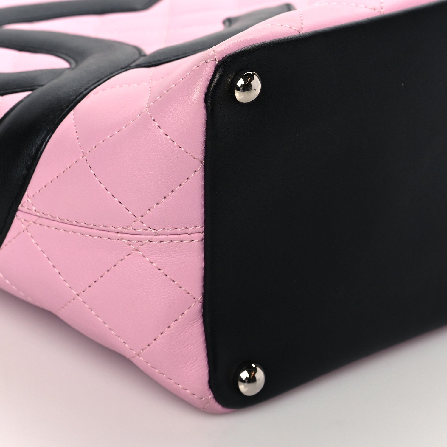 Chanel Calfskin Quilted Medium Cambon Tote Pink Black 9 of 10