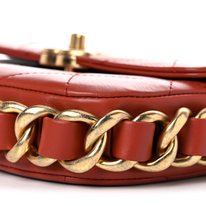 Chanel Calfskin Quilted Small Framing Chain Bag Brown 9 of 9