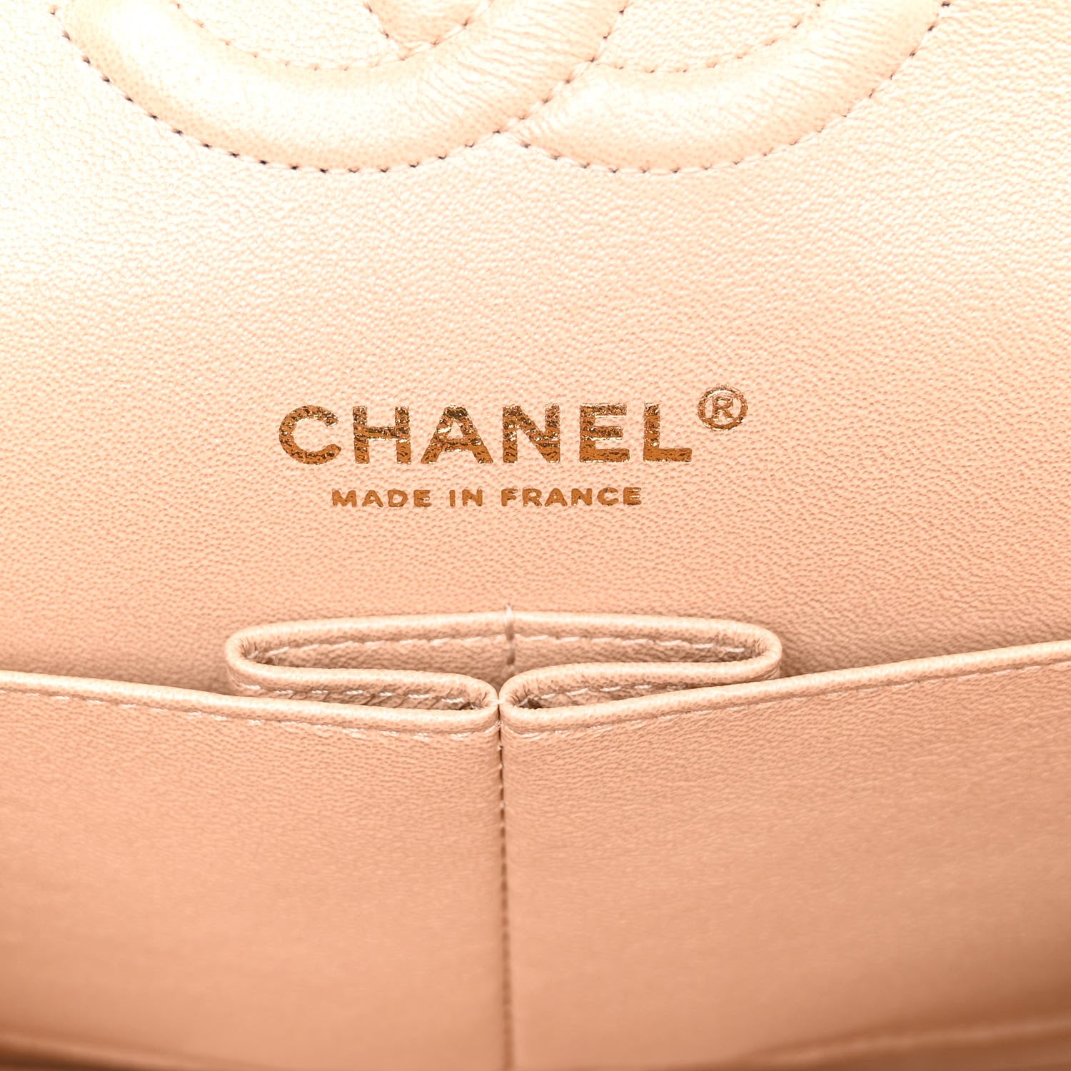 Chanel Iridescent Calfskin Quilted Medium Double Flap Beige 6 of 11