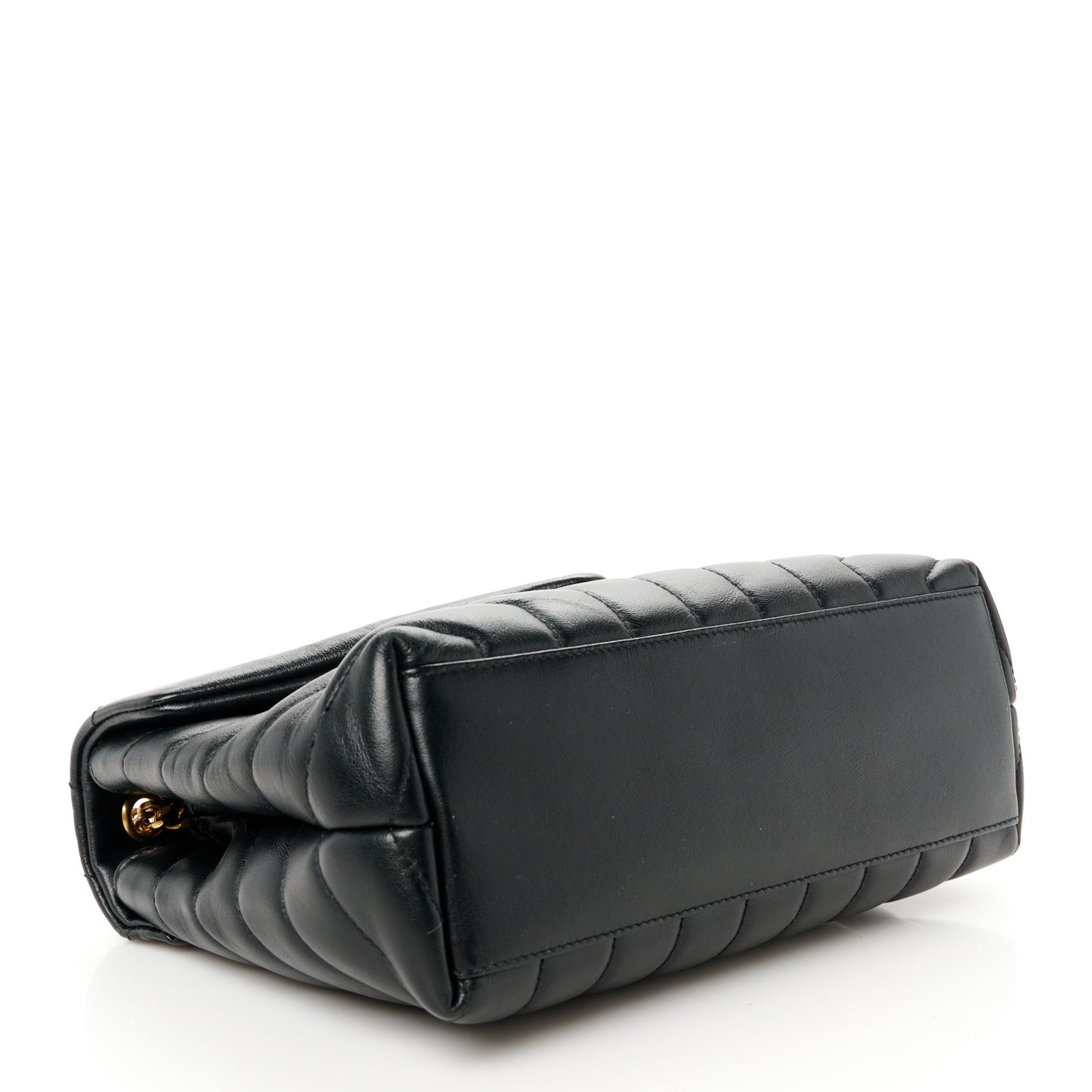 Calfskin Y Quilted Monogram Small Loulou Chain Satchel Black