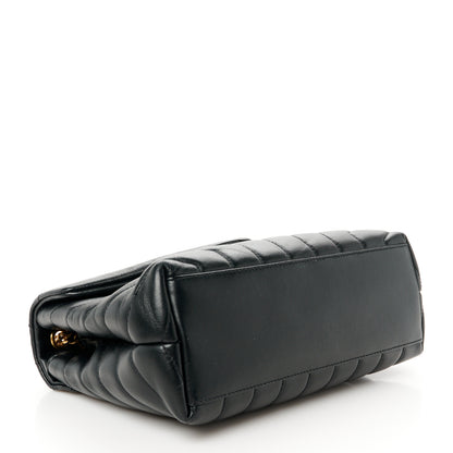 Saint Laurent Calfskin Y Quilted Monogram Small Loulou Chain Satchel Black 4 of 12
