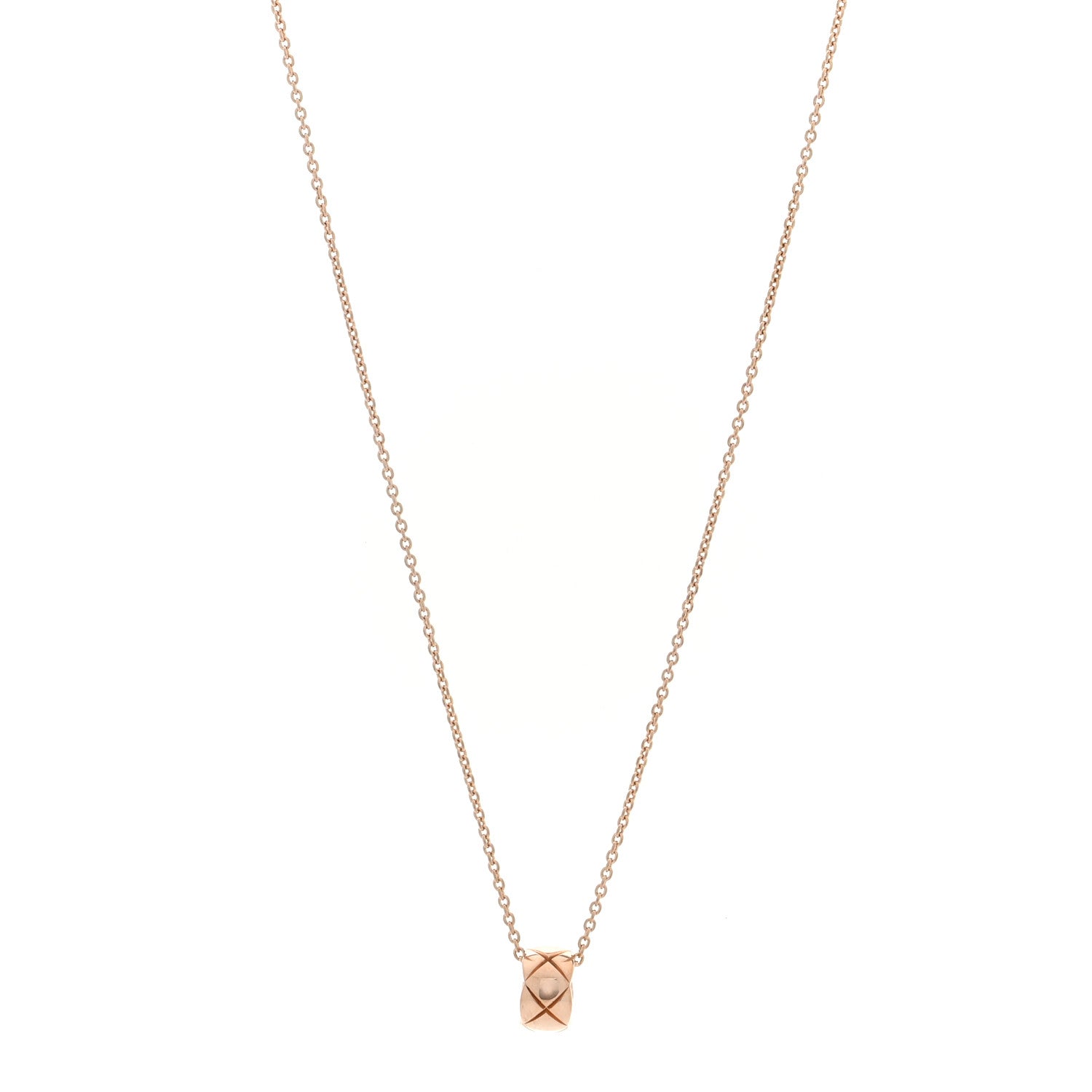 Chanel 18K Beige Gold Coco Crush Round Pendant Necklace 1 of 5