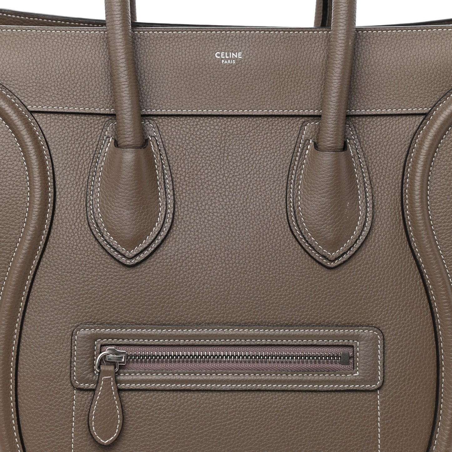 Drummed Calfskin Mini Luggage Bag Souris