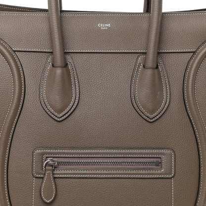 Celine Drummed Calfskin Mini Luggage Bag Souris 8 of 14