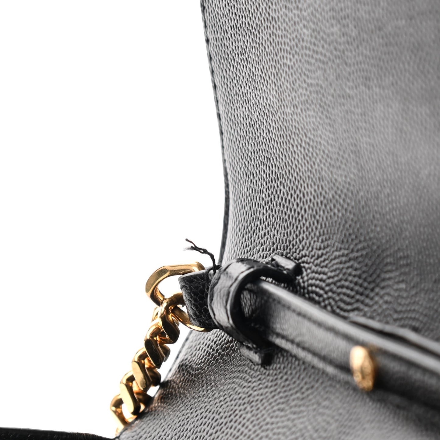 Grain De Poudre Matelasse Chevron Monogram Chain Wallet Black