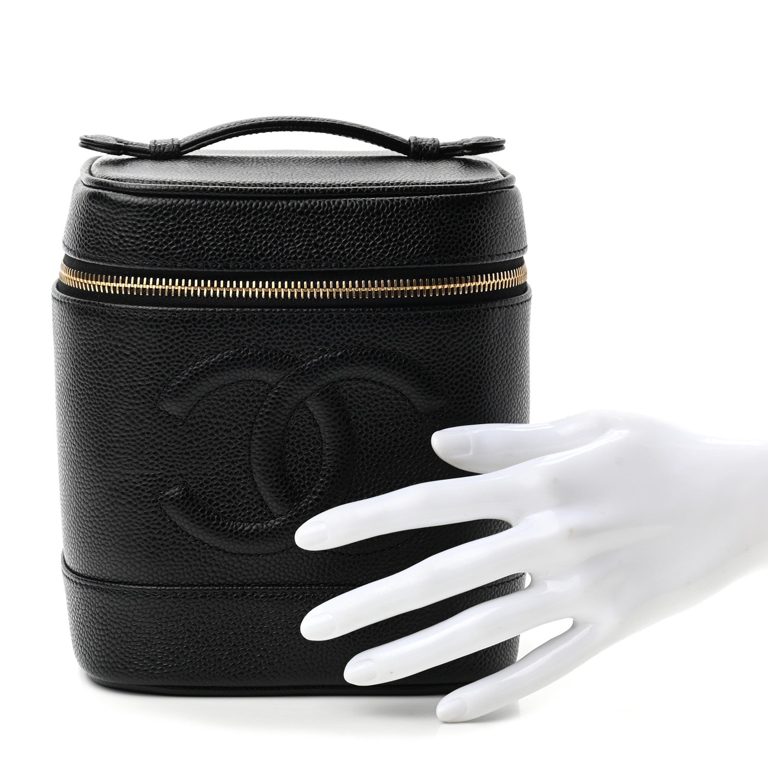 Chanel Caviar Vanity Cosmetic Case Black 2 of 7