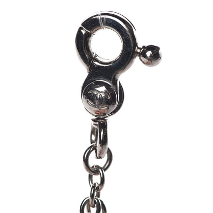 Chanel CC Heart Bag Charm White Silver 4 of 5