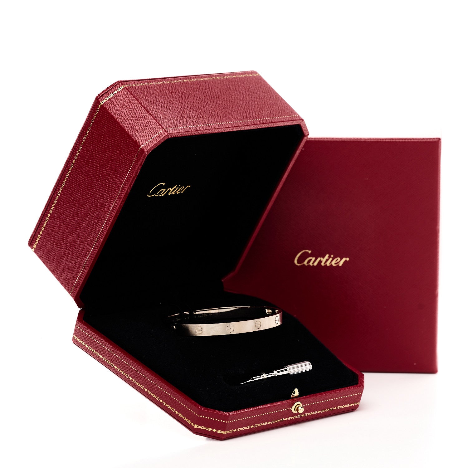 Cartier 18K White Gold Brushed Finish LOVE Bracelet 19 10 of 10