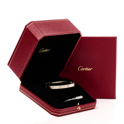 Cartier 18K White Gold Brushed Finish LOVE Bracelet 19 10 of 10