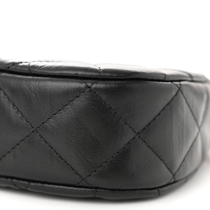 Chanel Crumpled Calfskin Quilted Braided CC Small Hobo Black 10 of 11