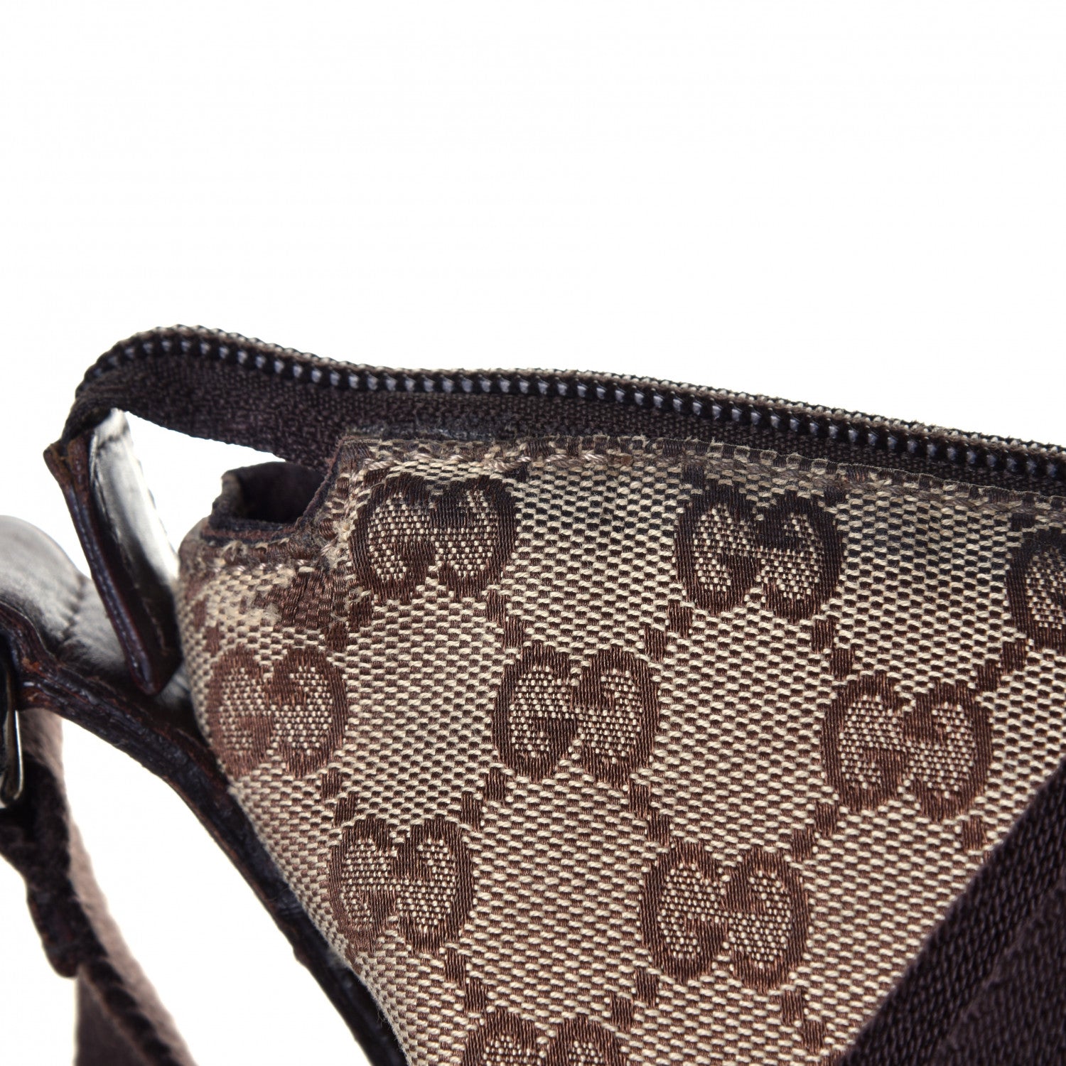 Gucci Monogram Calfskin Perforated Medium Flat Messenger Bag Dark Brown 7 of 9
