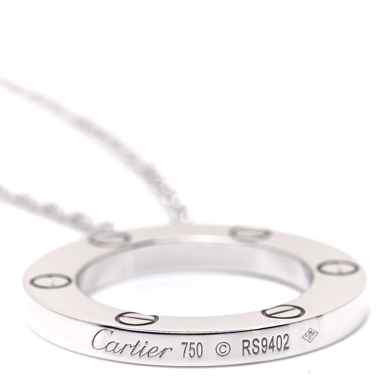 Cartier 18K White Gold LOVE Pendant Necklace 5 of 6