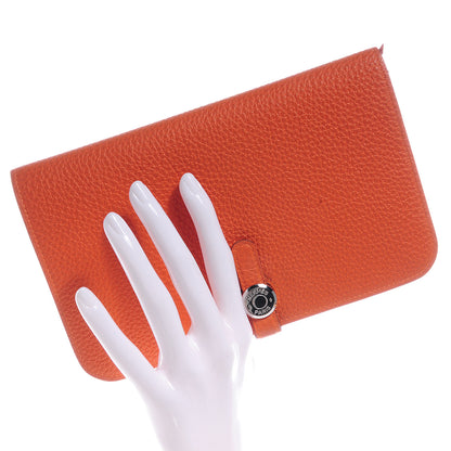 Hermes Togo Dogon Combined Wallet Orange 2 of 8