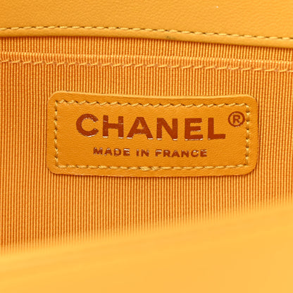 Chanel Calfskin Quilted Medium Boy Flap Yellow 9 of 13