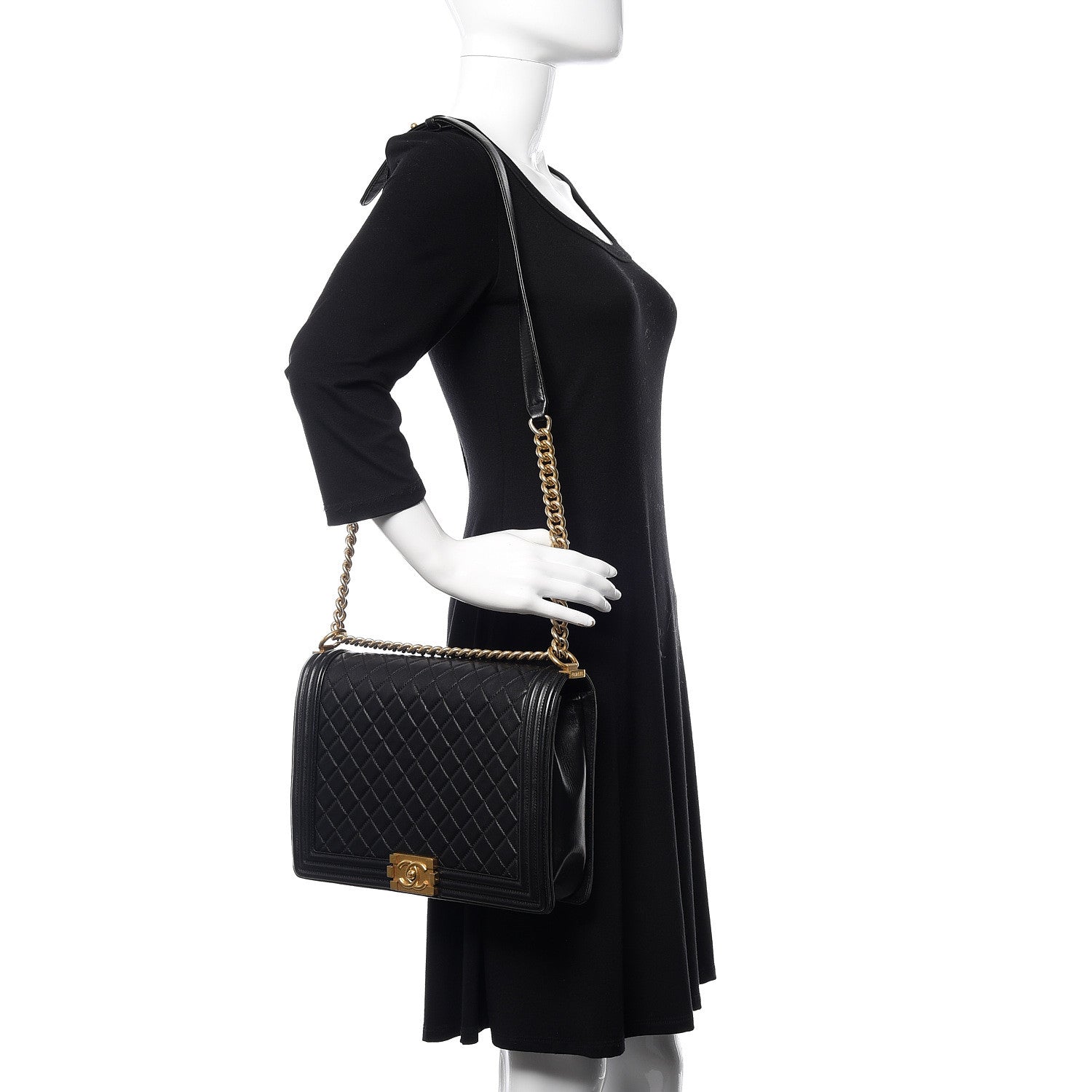 Chanel Lambskin Quilted Large Boy Flap Black 2 of 11